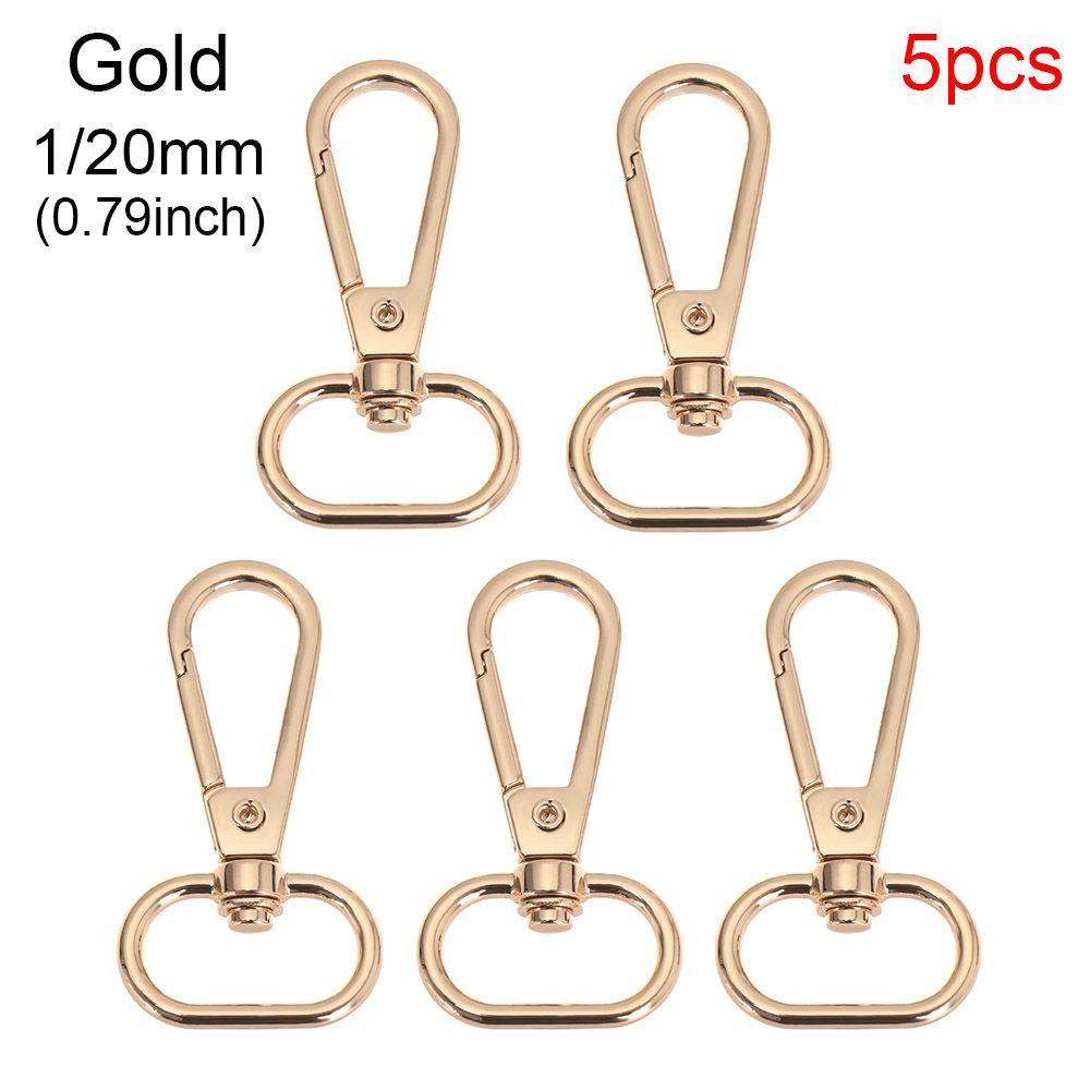 5pcs Hardware DIY KeyChain Split Ring Collar Carabiner Snap Bags Strap Buckles Lobster Clasp Hook