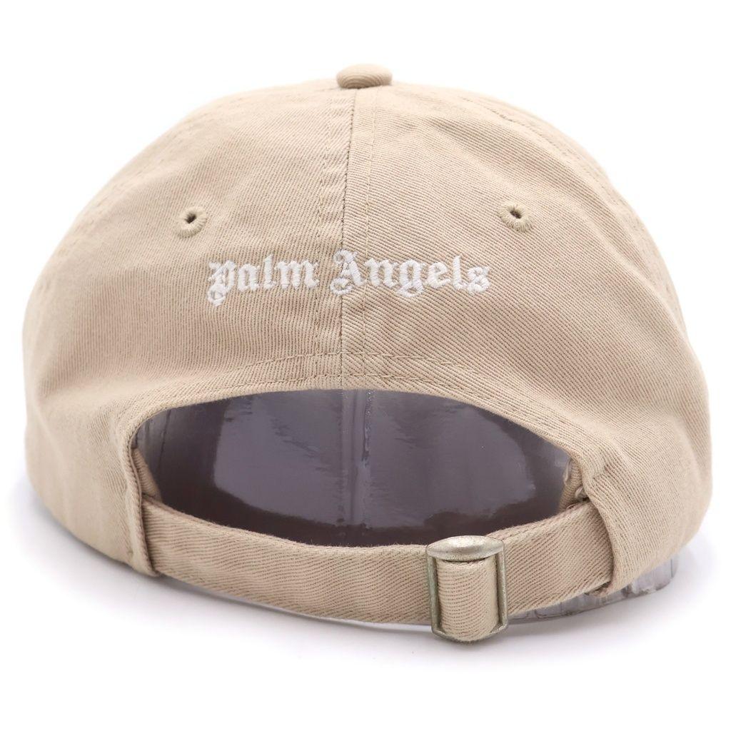 Б/у хлопковая кепка с вышивкой логотипа Palm Angels PMLB003C99FAB001 Бежевая