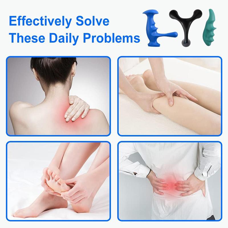 Ручной инструмент для точечного массажа и защита большого пальца для глубокотканного массажа всего тела, с 3-ножковыми массажными шишками, снятие стресса