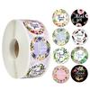 500pcs/roll Round Floral Thank You Stickers Envelope Seal Sticker