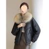 Down Jacket Women's Sheepskin Black Coat Winter Fur Short Puffer Parkas Outwear