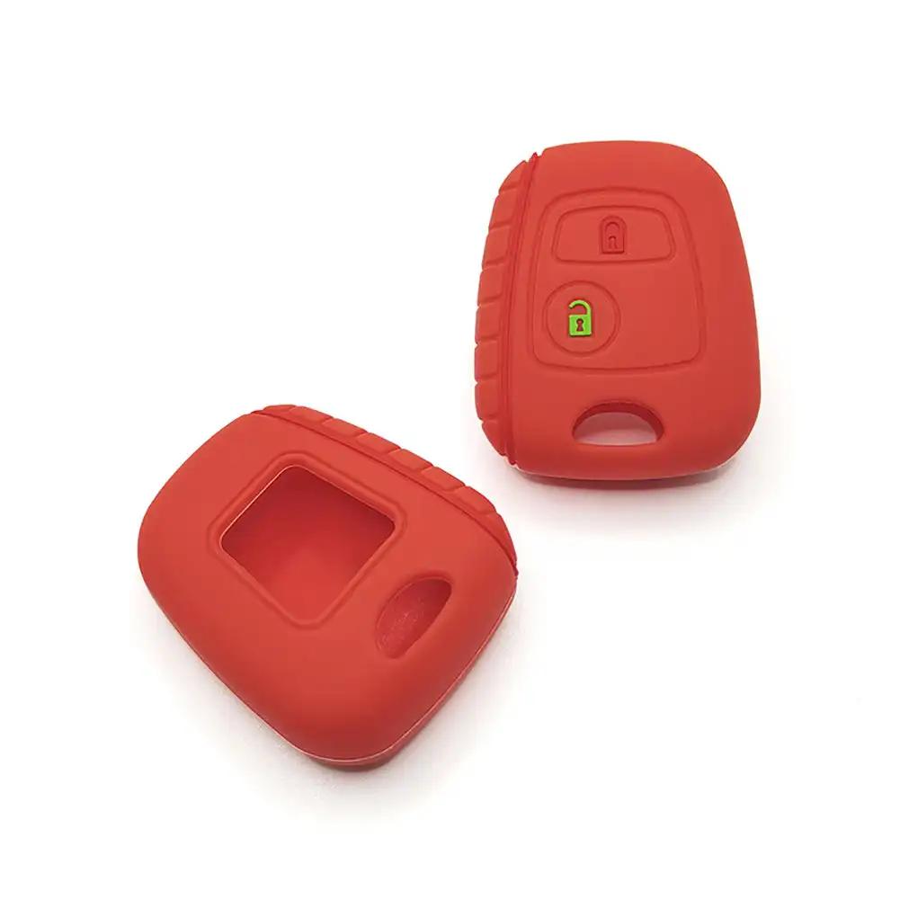 Для Peugeot 107 206 307 207 408 защитный чехол для ключа с 2 кнопками из силиконовой резины для автомобильного пульта дистанционного управления, новый