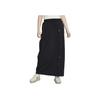 Loose Solid Color High Waist Maxi Skirt Women Bottoms Black FB8355-010