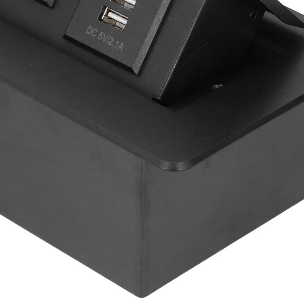 Power Socket Slow Opening Waterproof Modern Recessed Power Strip Desk Outlet with USB Charging Ports for Home Office