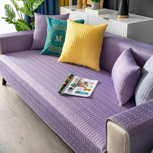 Латексный чехол для дивана из ледяного шелка, летнее прохладное ощущение, сплошной цвет, нескользящая подушка для дивана, полотенце для гостиной, четыре сезона, универсальное
