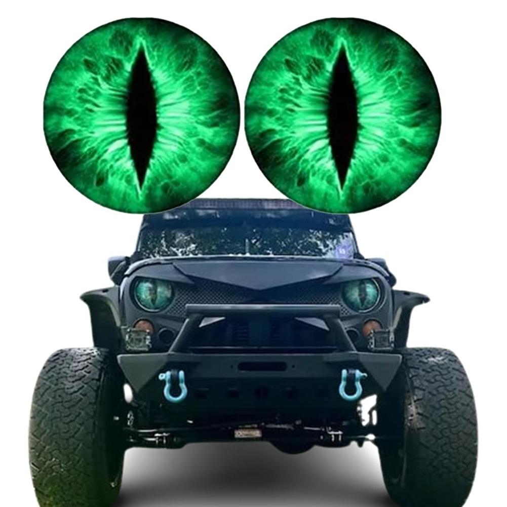 2шт наклейки на фары Beast Eyes для джипов, 3D стереоэффект водонепроницаемый автомобильный декор для внедорожника, забавные наклейки Beast Eyes для автомобиля