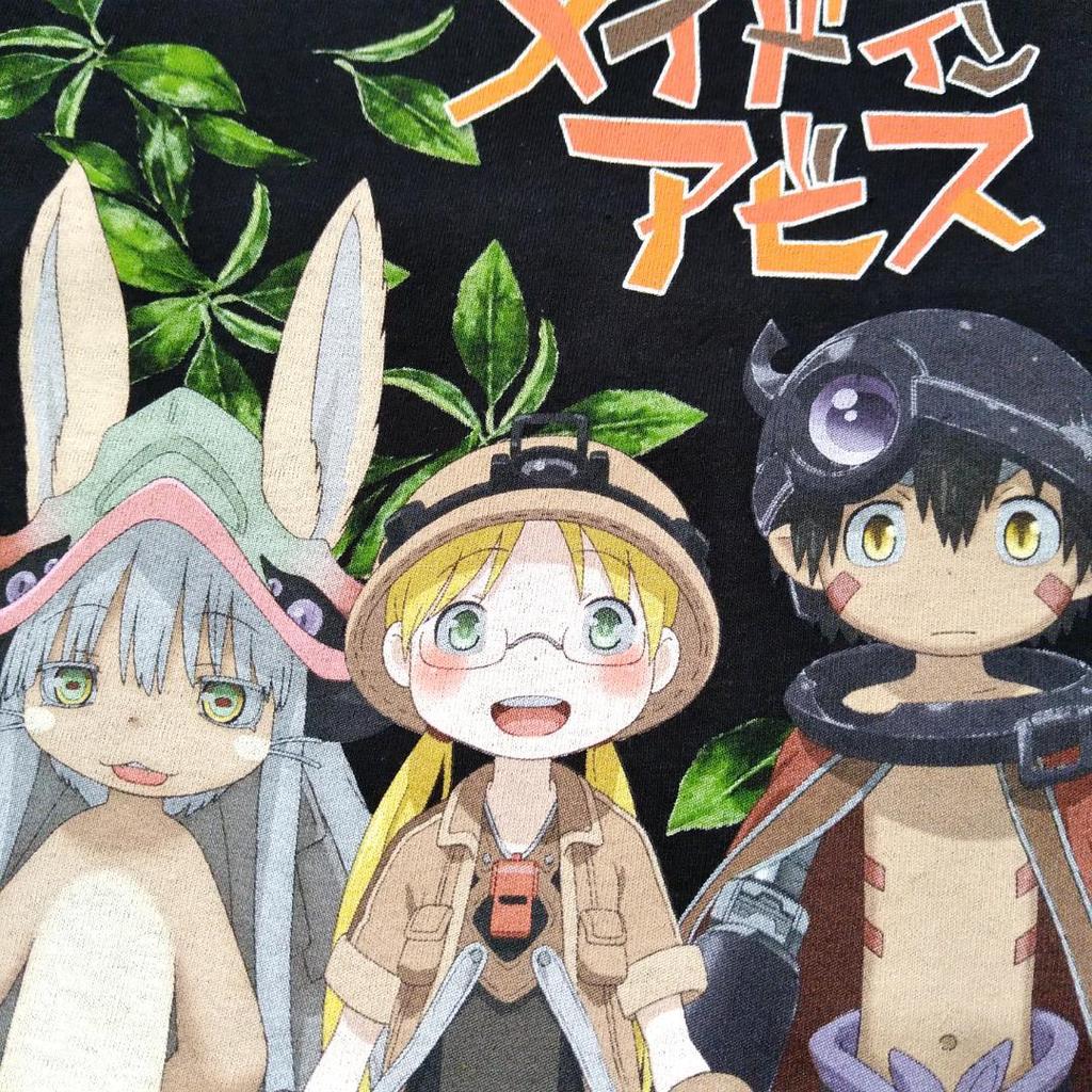 [USED] Made In Abyss T-shirt, Small XXL Size, Black, Anime Tee, Official