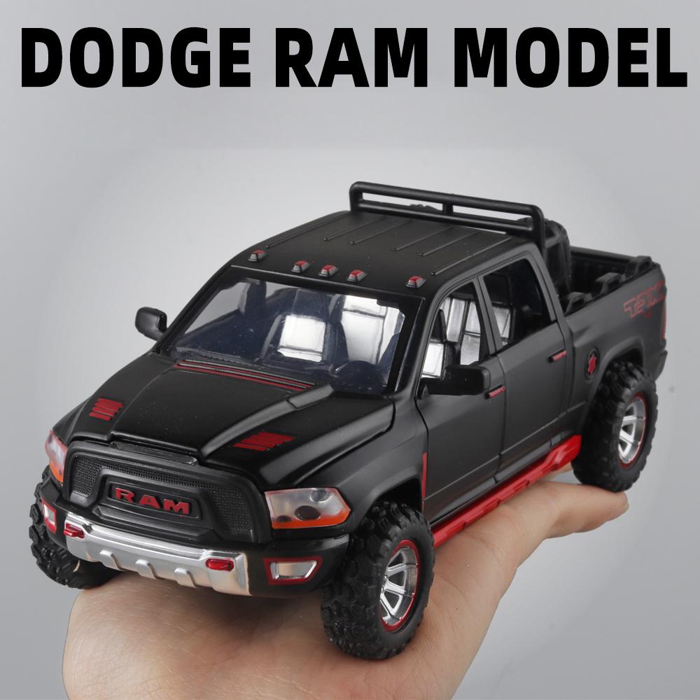 1:32 RAM Pickup Truck Alloy Model with Sound Light & Spring Back Action Kids' Toy for Adventurous Play
