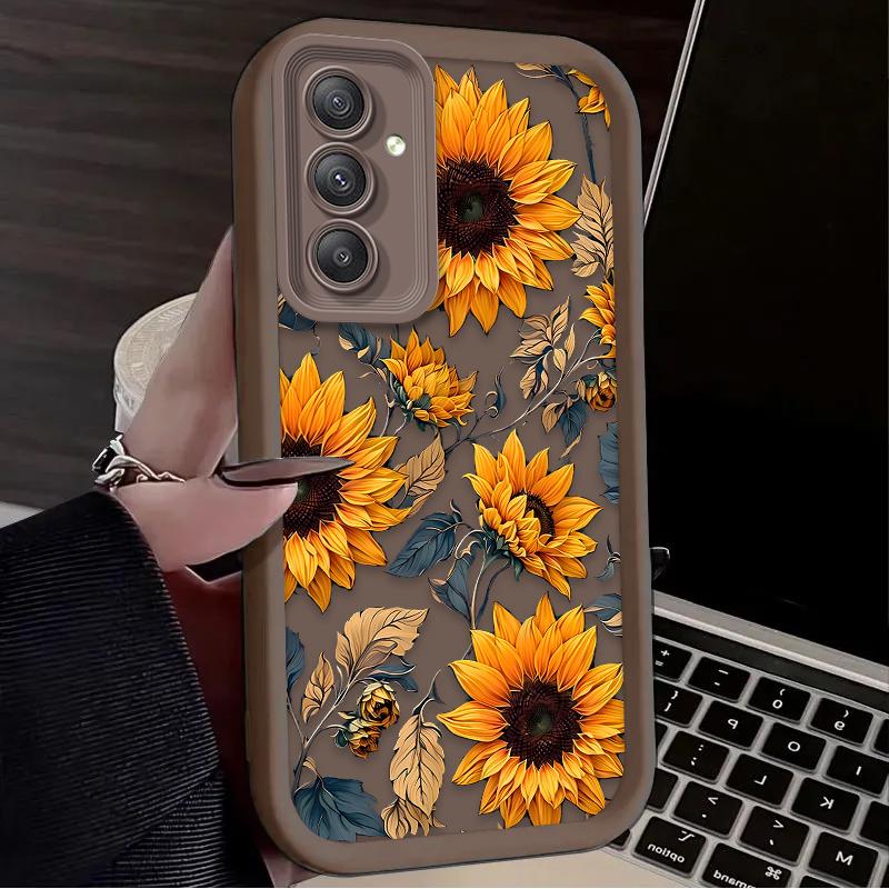Чехол-картина маслом с подсолнухами для Samsung Galaxy S25 S24 S23 Ultra S22 Plus S21 FE S20 A55 A54 A15 A35 Ударопрочный чехол