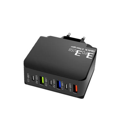 65 Вт 6-портовое USB-зарядное устройство Type C с быстрой зарядкой QC3.0, дорожное зарядное устройство для iPhone, Samsung, Xiaomi, адаптер для мобильного телефона, вилка ЕС и США