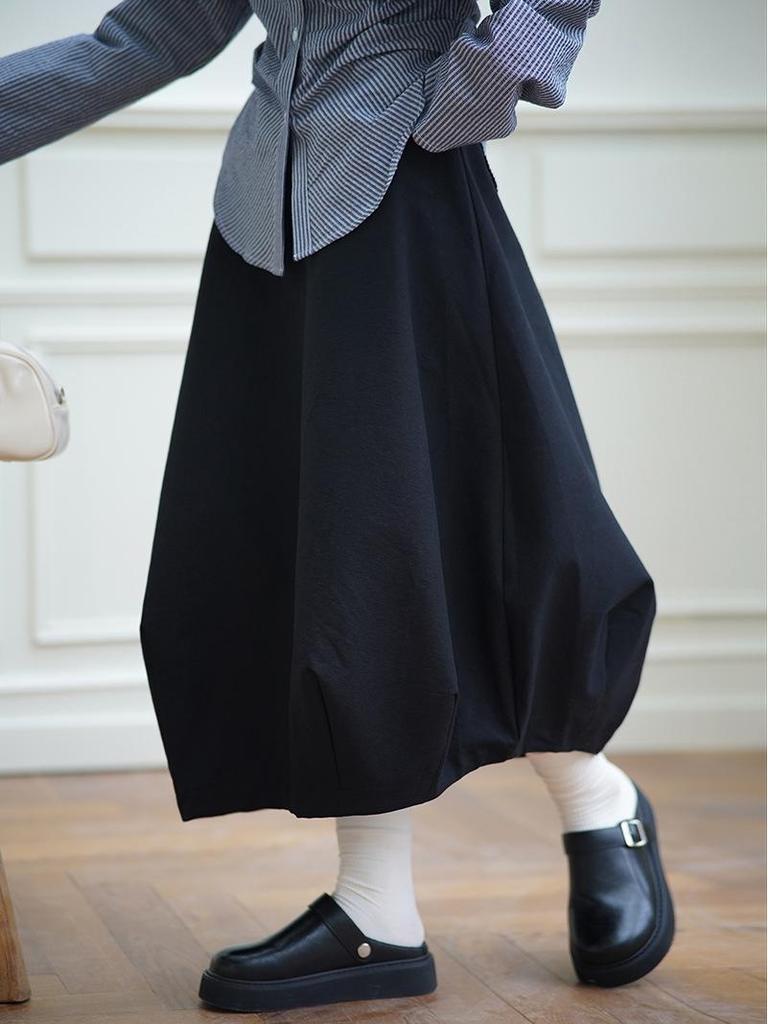 Orange Zhi Korean Style High Waist Floral Puffy Skirt 3015