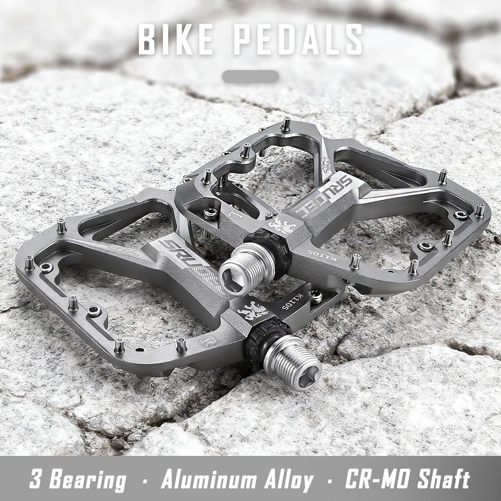 KRSEC 3 Bearing Bicycle Pedals CNC Ultralight BMX MTB Road Bike Pedals Non-slip Aluminum Alloy Bicycle Cycling Parts