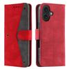 For iPhone 16 Plus Case Splicing Stitching Leather Wallet Phone Cover
