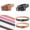 Women Hollowed Metal Leather Belt With Alloy Buckle For Casual Wear And Street Style