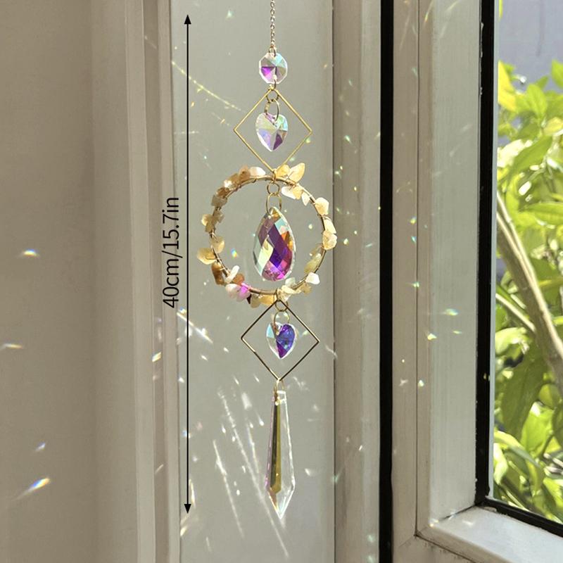 Crystal Suncatcher Wind Chimes Decoration Outdoor Garden Wind Music Rainbow SunCatcher Pendant Wall Hanging Ornament Home Decor