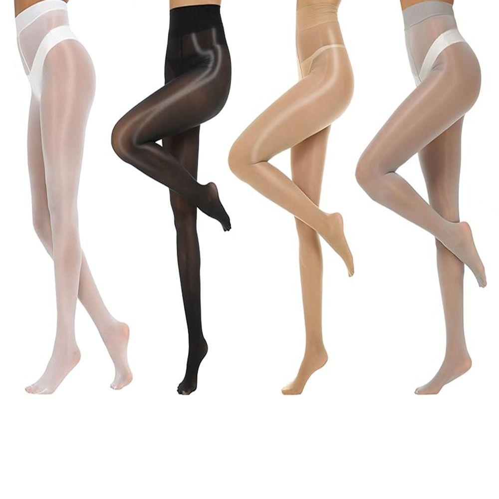 Oil Bright Shimmer Tights High Waist Shaping Silk Stockings Fashion Shiny Oil Stockings Girls