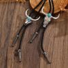 Высококачественное длинное кожаное ожерелье с головой быка, оптовая продажа модной новой бижутерии напрямую с завода, ретро мужское кожаное ожерелье