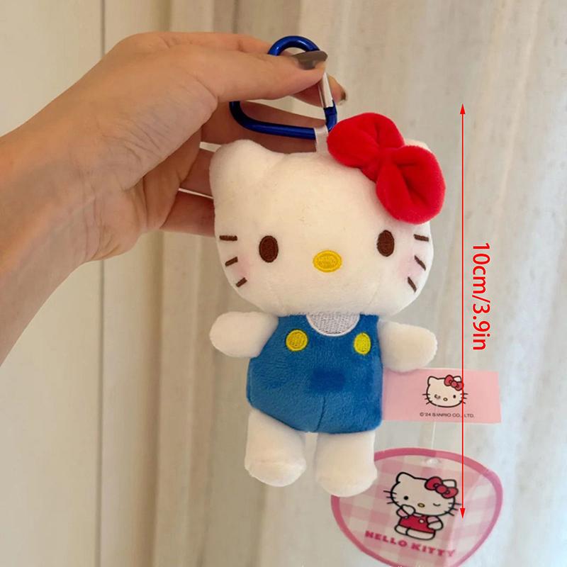 Плюшевая игрушка-брелок Hello Kitty Sanrio Кошка Kt Мягкая набивная кукла Подвеска Брелок для ключей автомобиля Декор для рюкзака Сумки Подарок ребенку
