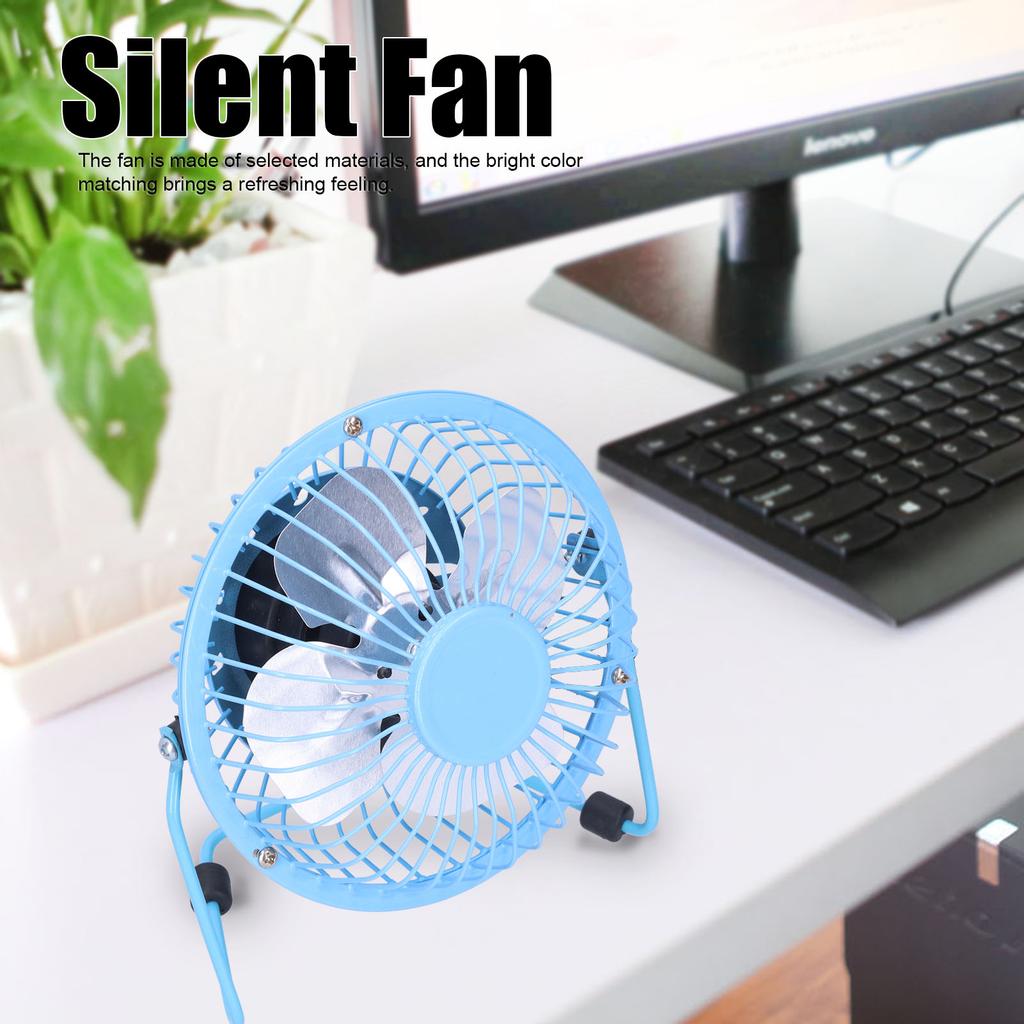 Fan USB Portable Silent Aluminum Blade Desk Desktop Iron Crafts Fans