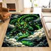 Green Flaming Dragon Swirling Through Clouds Carpet for Living Room Bedroom Sofa Home Decor Rus Non-slip Floor Mat Luxury Gift