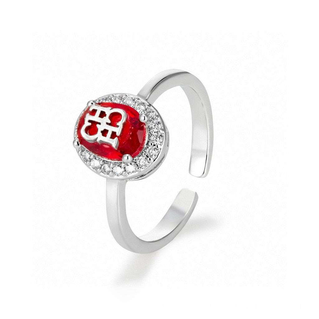 CHHC Adjustable Women's Cubic Zirconia Ring with Gift Box