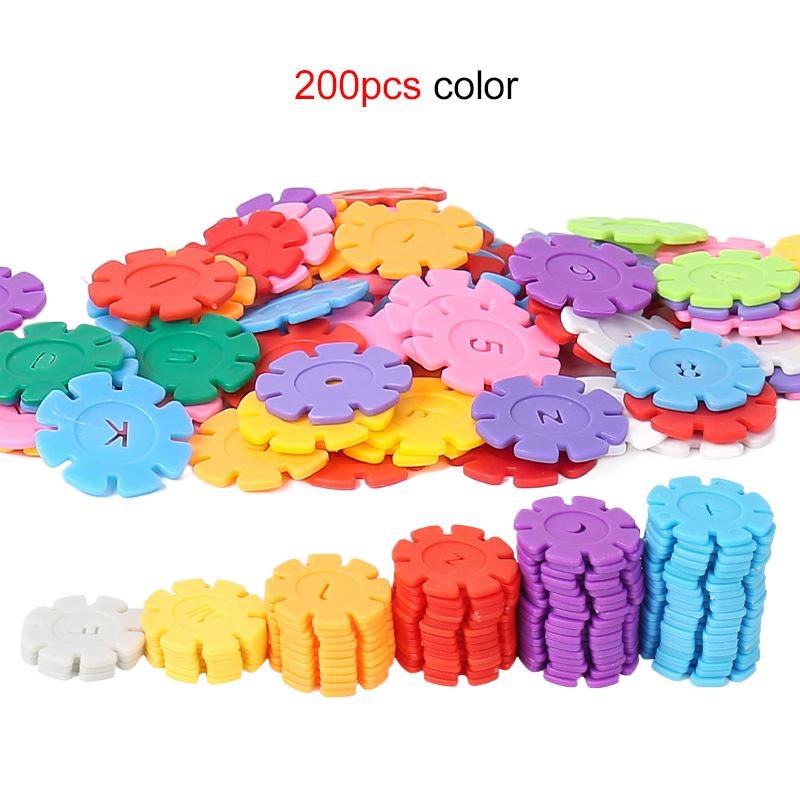 60~200 шт. Снежинка Строительные Блоки Игрушки Дети DIY Конструктор Детский Сад Игра Сборка Образовательная Игрушка для Детей Подарок TMZ