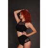 Women's Black Mesh High Waist Stylish Bra Set
