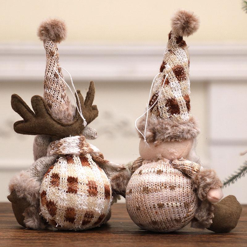 Рождественская кукла-подвеска «Снеговик», рождественская вязаная кукла «Лось», декор для рождественской елки в виде оконной сцены, рождественские украшения