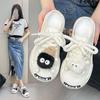 Canvas Half Slippers Women's 2025 New Summer Korean Version Outer Wear Flat Bottom Casual One Pedal Lazy Bag Head Sandals Tide
