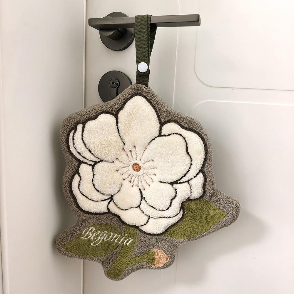 Absorbent Hanging Hand Towel Fabric Flower Hand Towel Gifts Floral Hand Towel Kitchen Use