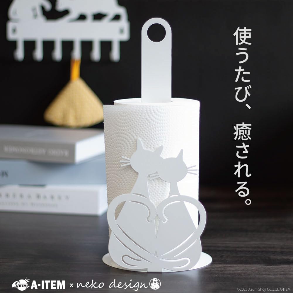 X neko design Подставка для рулона кухонной бумаги «Кот» A-ITEM Держатель/Бумага (черный)