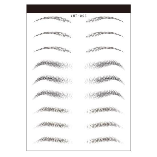 1 лист наклеек для бровей, различные формы, эффект 3D на водной основе, полуперманентные, в форме арки, водостойкие, как волоски, переводные наклейки для бровей