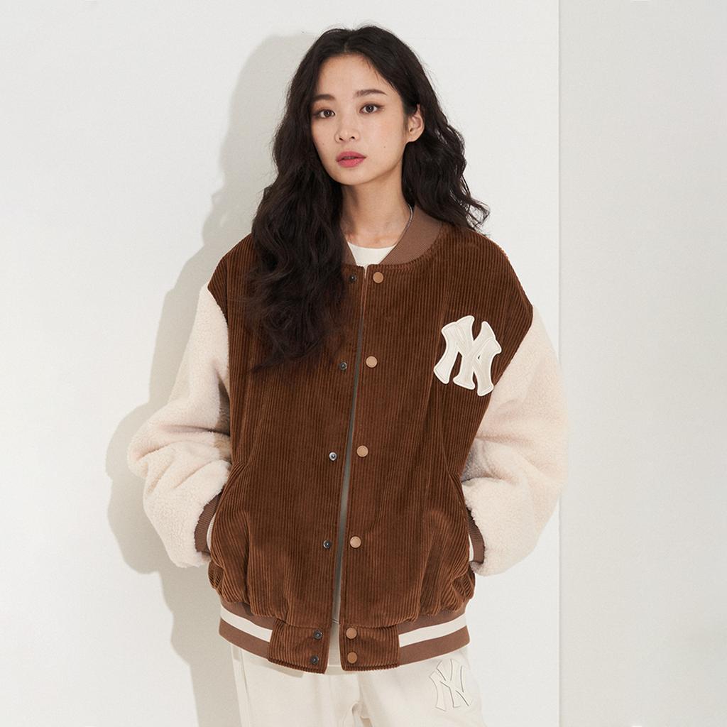 New MLB Baseball Jacket Unisex Brown 3AJPEC116-50BRS