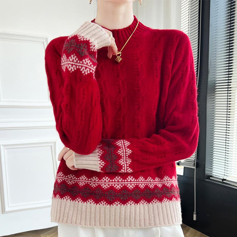 Женский кашемировый свитер Qinghe кашемир 30% кашемир 70% шерсть осенне-зимний кашемировый пуловер утолщенный мягкий и теплый