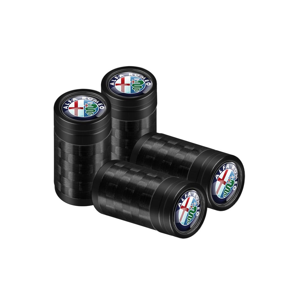 DCQFJ1 For Alfa Romeo 4Pcs Aluminum Alloy Car Tire Valve Cap Auto Wheel Accessories For Alfa Romeo Giulietta Giulia GT Mito Brera F1 St
