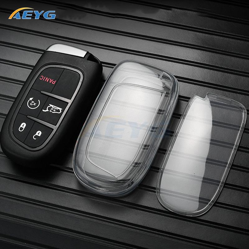 Чехол-брелок из ТПУ для автомобильного ключа для Jeep Renegade Compass Grand Cherokee Chrysler 300C Wrangler Dodge Ram Charger Challenger