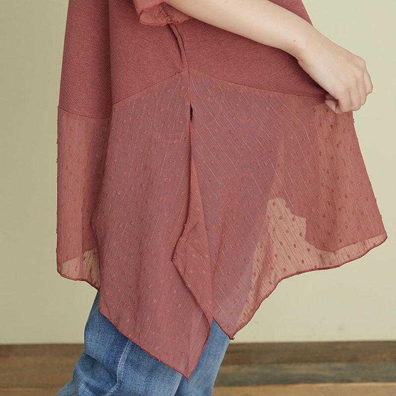 DIMANAF 2021, женская футболка больших размеров, модная женская летняя лоскутная футболка оверсайз с кружевом и круглым вырезом, хлопковые свободные топы с короткими рукавами и футболки