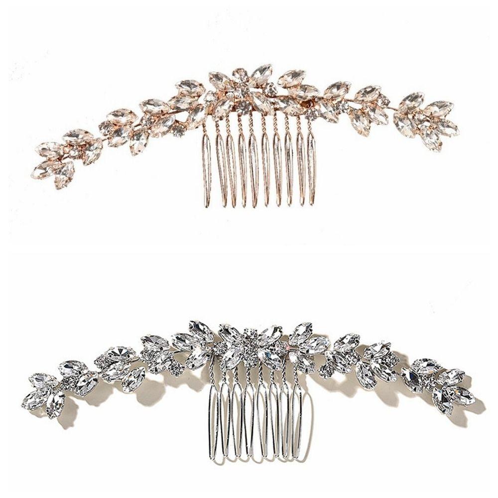Silver Toothed Insert Comb Gold Hair Clip Luxury Rhinestone Hairpin  Festival
