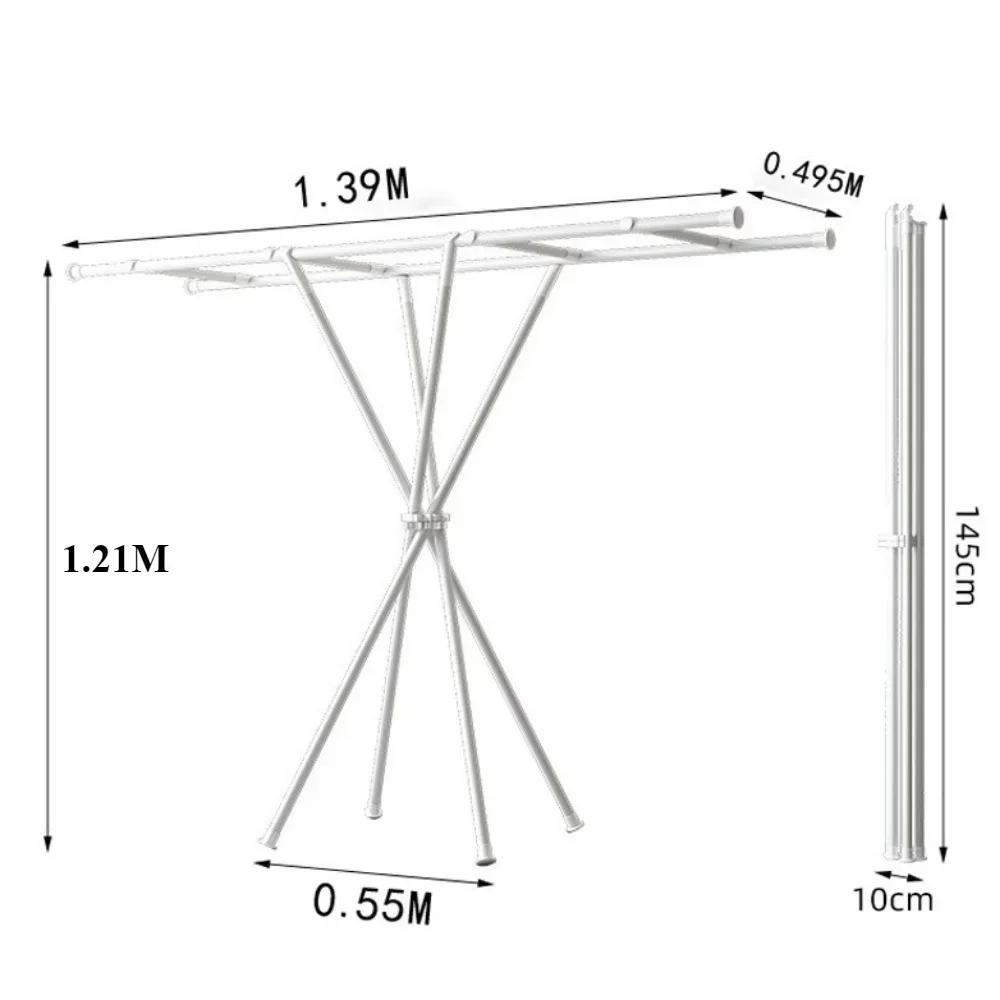 Foldable Clothes Hanger Floor Type Quickly Folding Household Drying Rack Indoor Balcony X-shaped Outdoor Simple Clothes Rack
