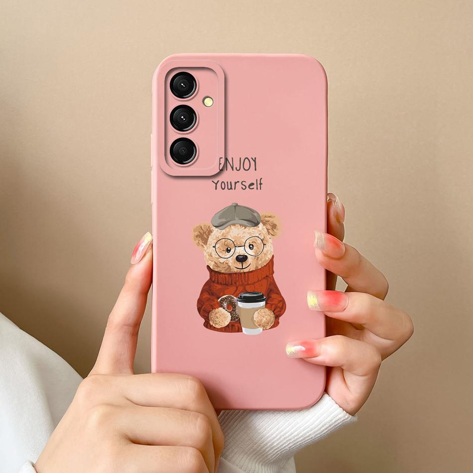 Чехол для Samsung Galaxy M35 5G Милый Котик Полное Покрытие Оболочка Телефона Для Samsung M 35 Противоударные Мягкие Жидкий Силикон Задние Крышки