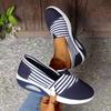 New Four Seasons Casual Comfort Striped Slip-on Canvas Sneakers Women