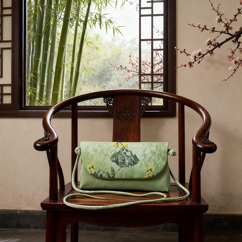 Сумка через плечо Сянъюньша: Новая сумка в китайском стиле из шелка тутового дерева и парчи Сун для телефона и через плечо