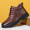 Ботильоны из натуральной кожи для холодной зимы, мужские ботинки, модные рабочие хлопковые ботинки, сохраняющие тепло, зимние ботинки, толстая подошва, нескользящая мужская обувь