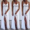 Women's Summer Sling V-neck Sexy Lace Splitting Irregular Long Dress