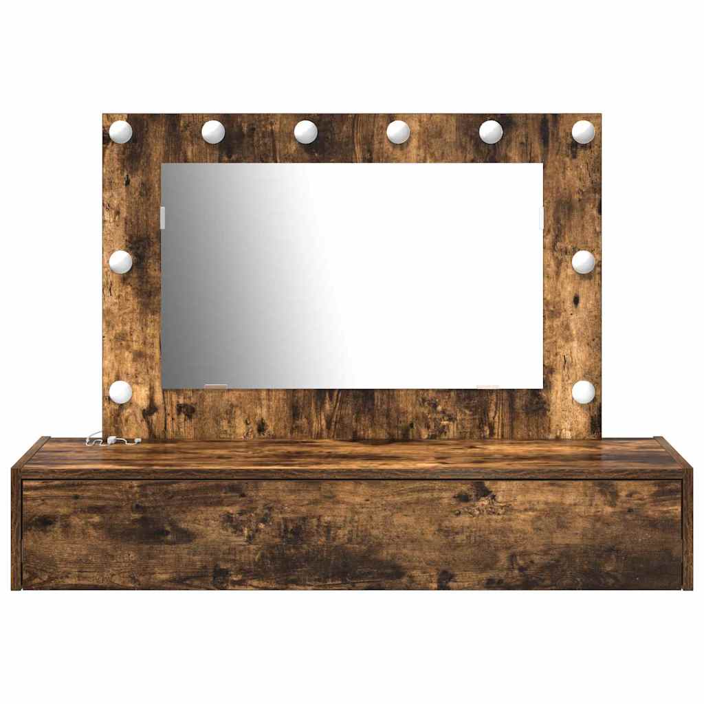 Makeup Table with Storage Brown 100 x 40 x 70 cm Engineered Wood