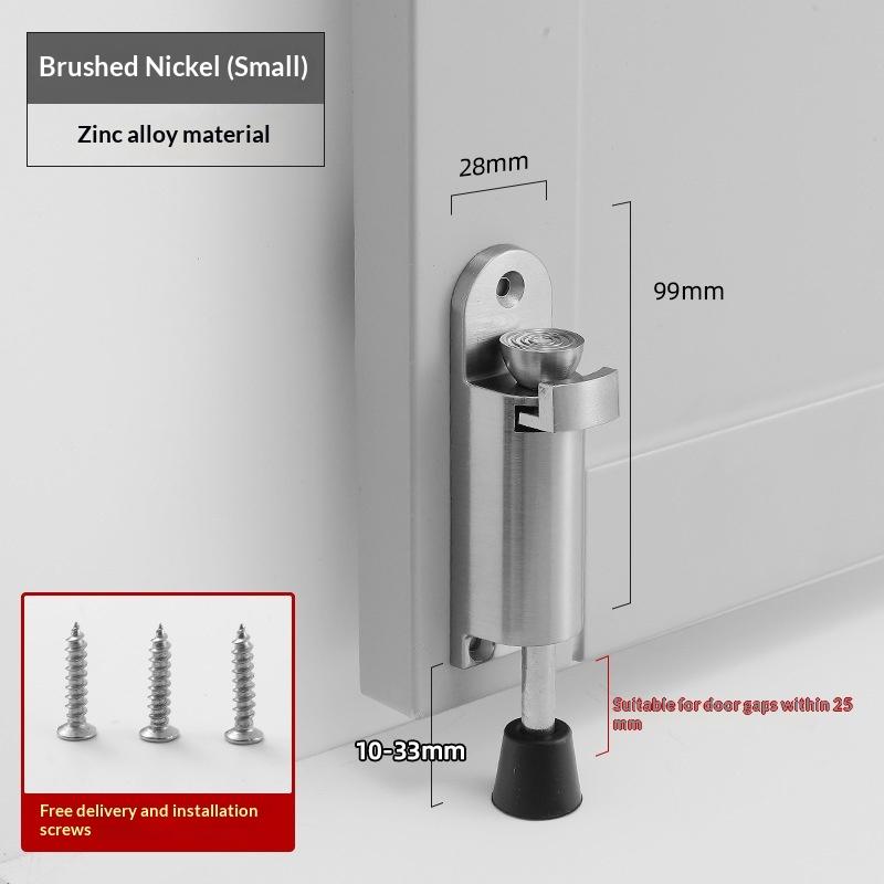 Дверной упор нажимной на пол из цинкового сплава, регулируемый телескопический пружинный дверной стопор с резиновой устойчивой основой, напольный стопор