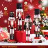 30cm Handicraft Nutcracker Soldier Colorful Painted Christmas Decorations Holiday Ornaments Xmas Gift Festive Home Office Decor