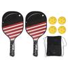 2Pcs Pickleball Paddles Durable Wood PP Comfortable Grip Light Weight Pickleball Set with 4 Balls