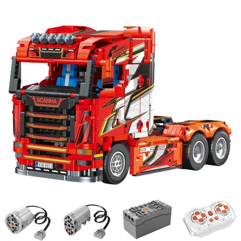 Технический город 1708 шт. Scanias Longline V8 тягач модель грузовик строительные блоки собрать автомобиль кирпичи игрушки для детей подарки