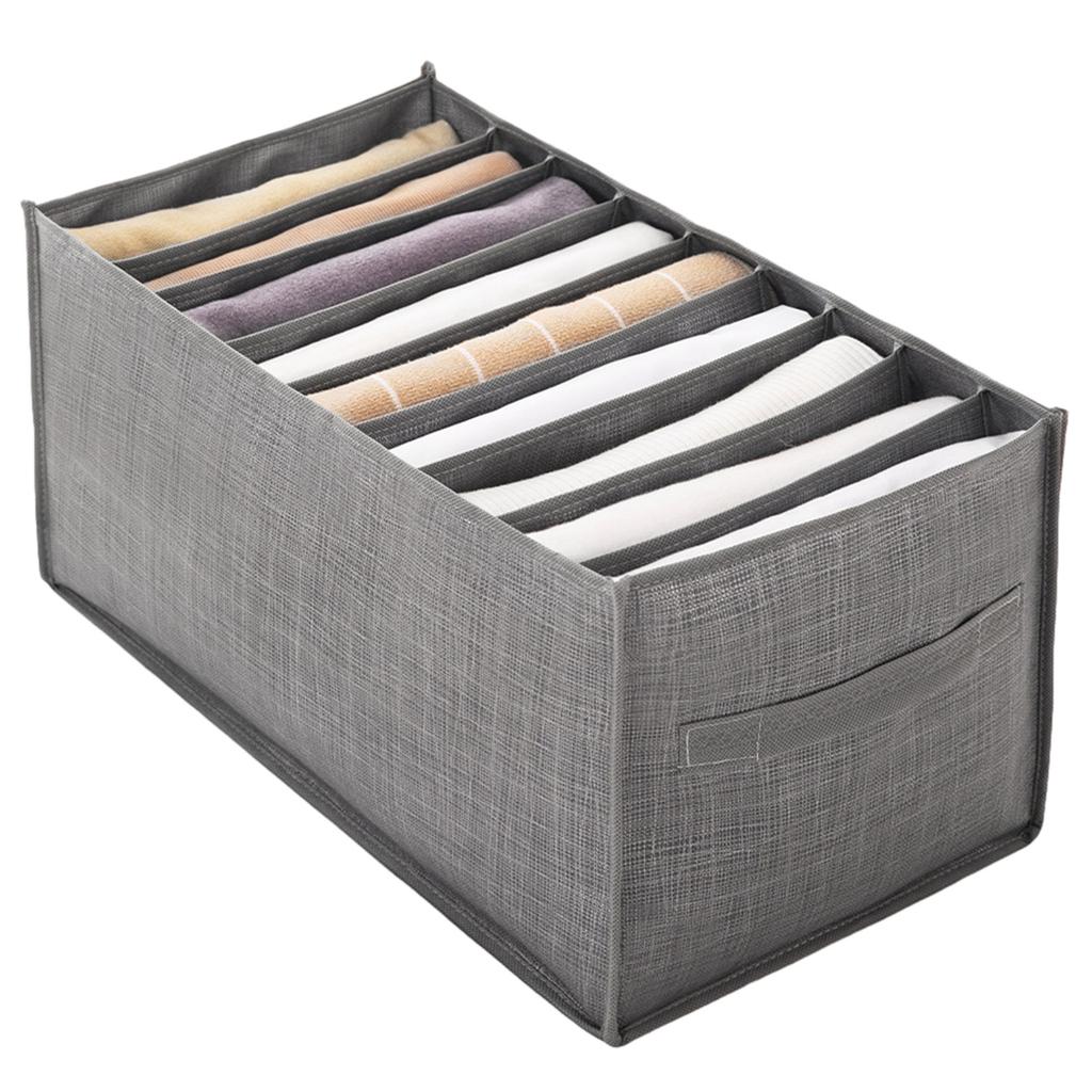 Pants Storage Box with Multiple Compartments Foldable Closet Organizers Separation Boxes for Jeans Trousers Storage Bins